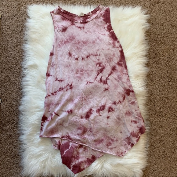 Pink tie dye asymmetrical tunic or mini dress - Picture 2 of 8
